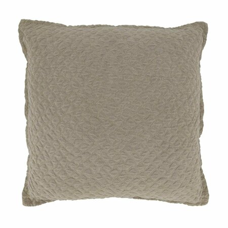 SARO 17 in. Textured Design Square Throw Pillow with Poly Filling, Taupe 4835.T17SP